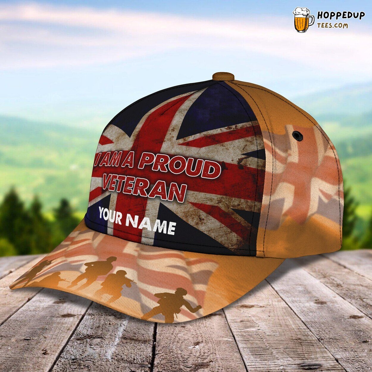 3D Classic Cap Honoring Proud Veterans Personalized Name Hat Design Series