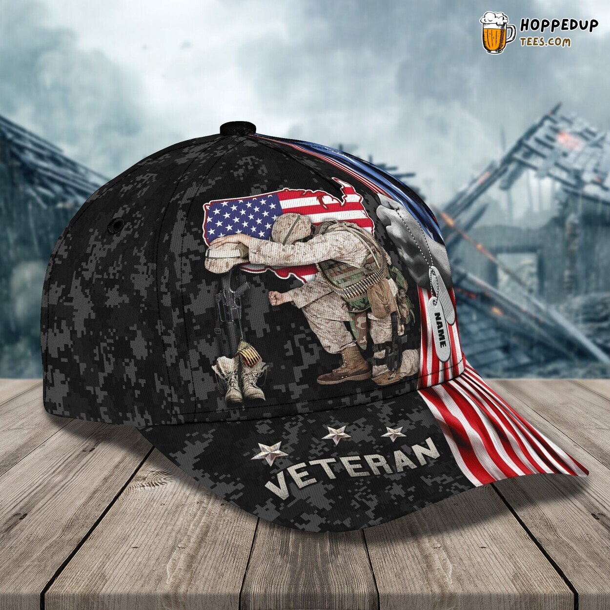 3D Classic Cap Honoring Service Veterans Personalized Name Hat Unique Series