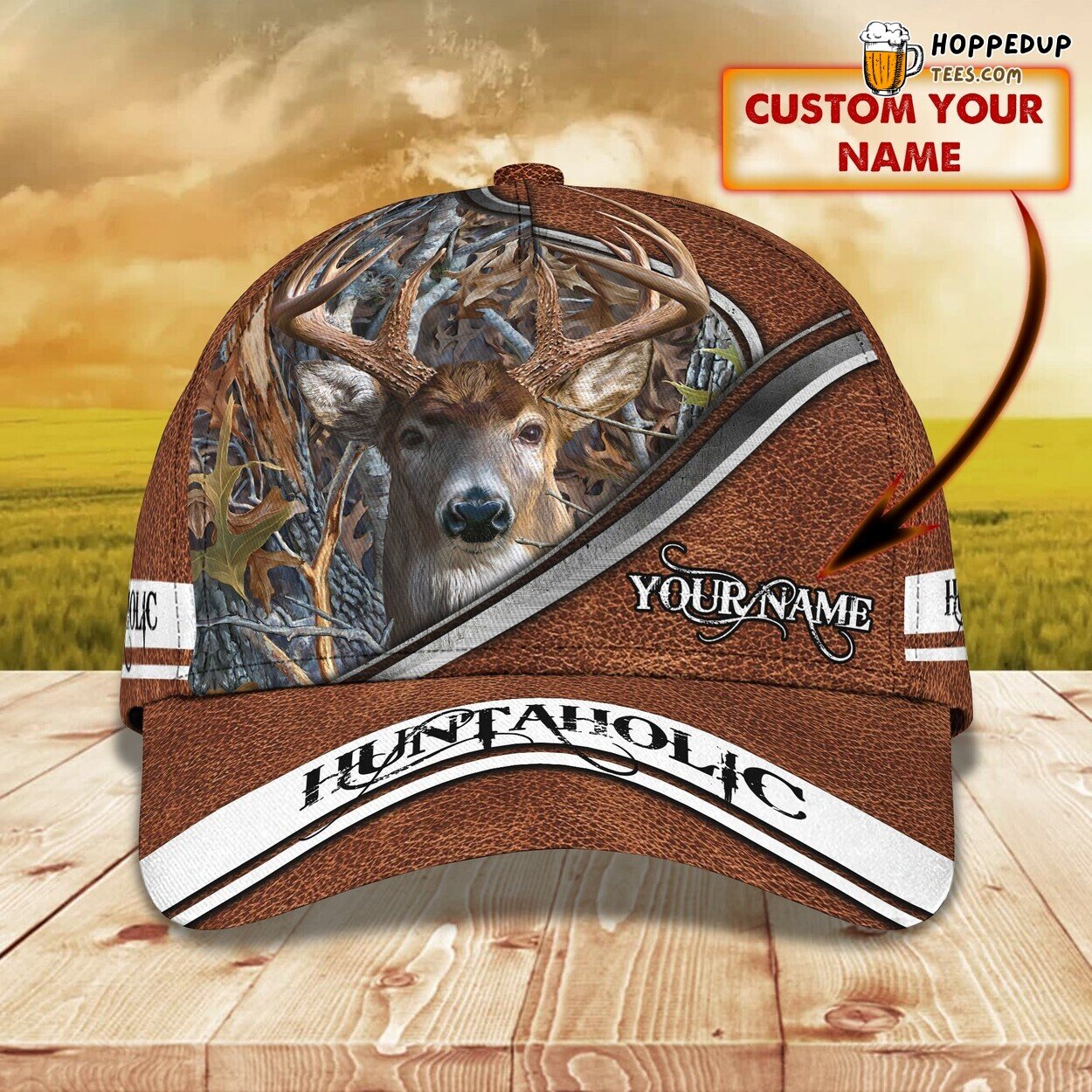 3D Classic Cap Honoring the Huntaholic Spirit Personalized Name Hat Design