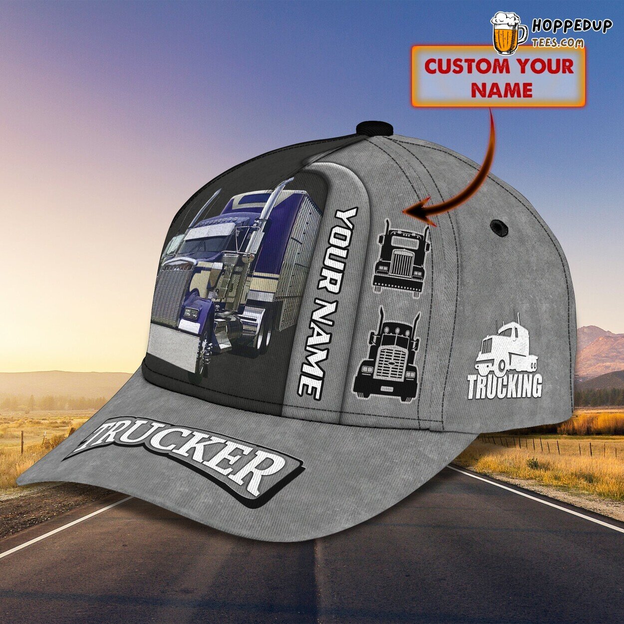 3D Classic Cap Honoring Truckers Everywhere Personalized Name Hat Design