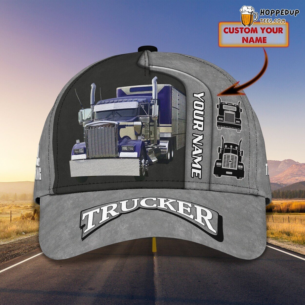 3D Classic Cap Honoring Truckers Everywhere Personalized Name Hat Design