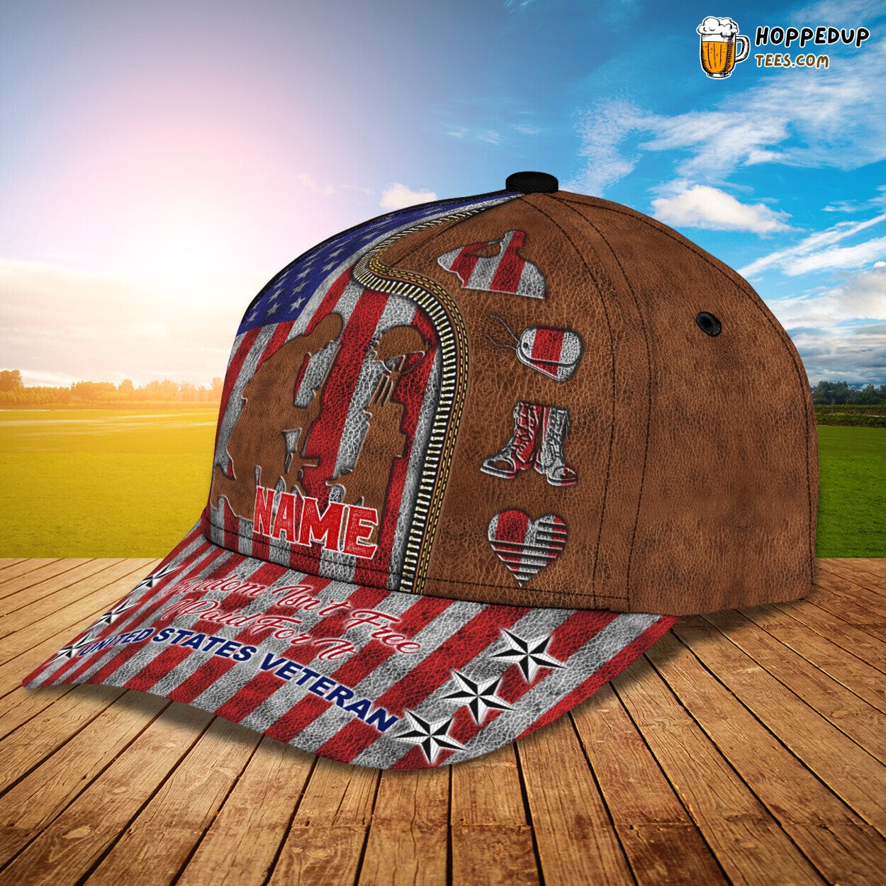 3D Classic Cap Honoring US Veterans Personalized Name Hat Design Series