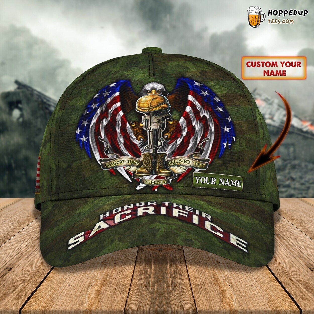 3D Classic Cap Honoring US Veterans Personalized Name Unique Hat Tribute