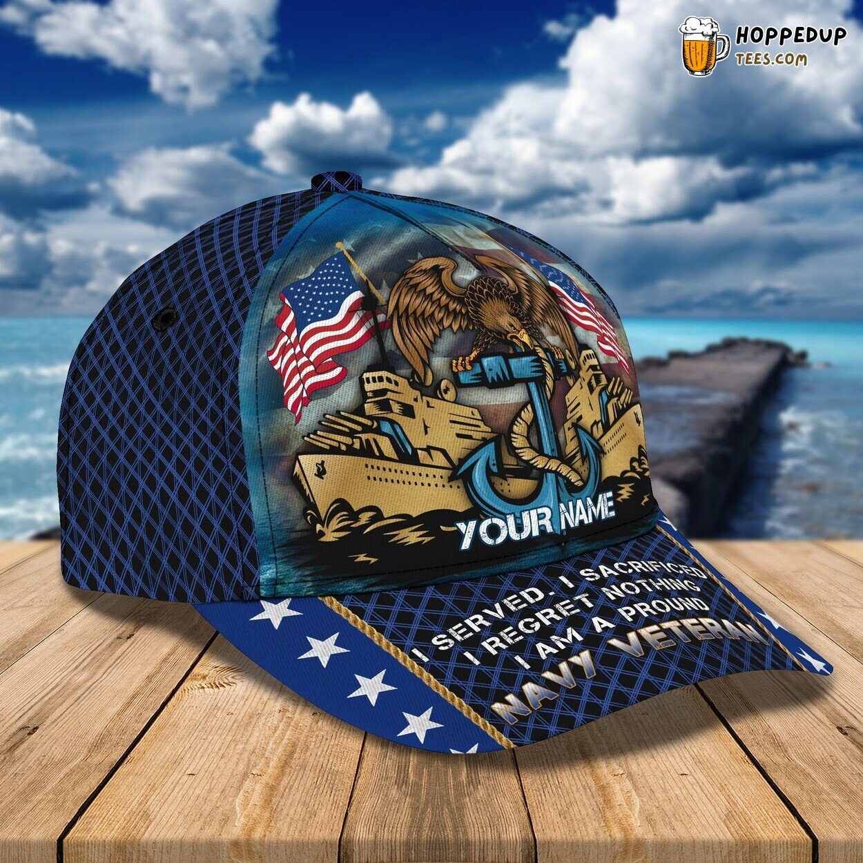 3D Classic Cap Honoring Veteran Heroes Personalized Name Hat Design Tribute