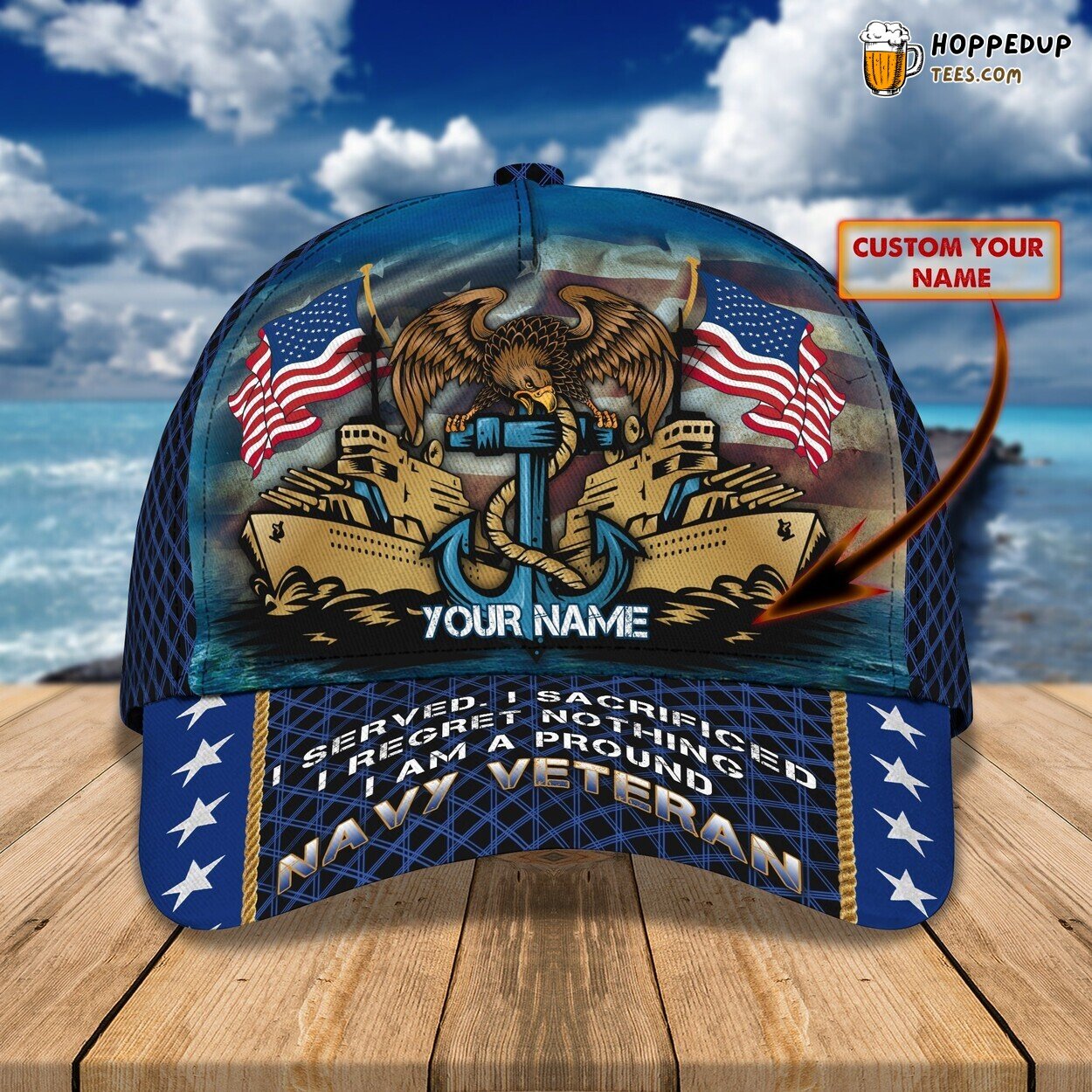 3D Classic Cap Honoring Veteran Heroes Personalized Name Hat Design Tribute