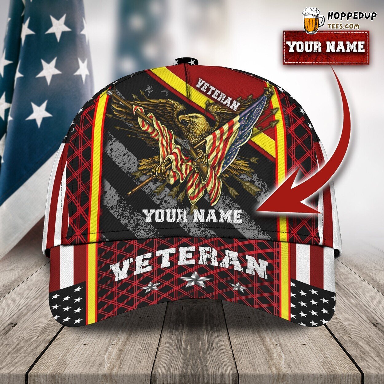 3D Classic Cap Honoring Veteran Personalized Name Unique Design