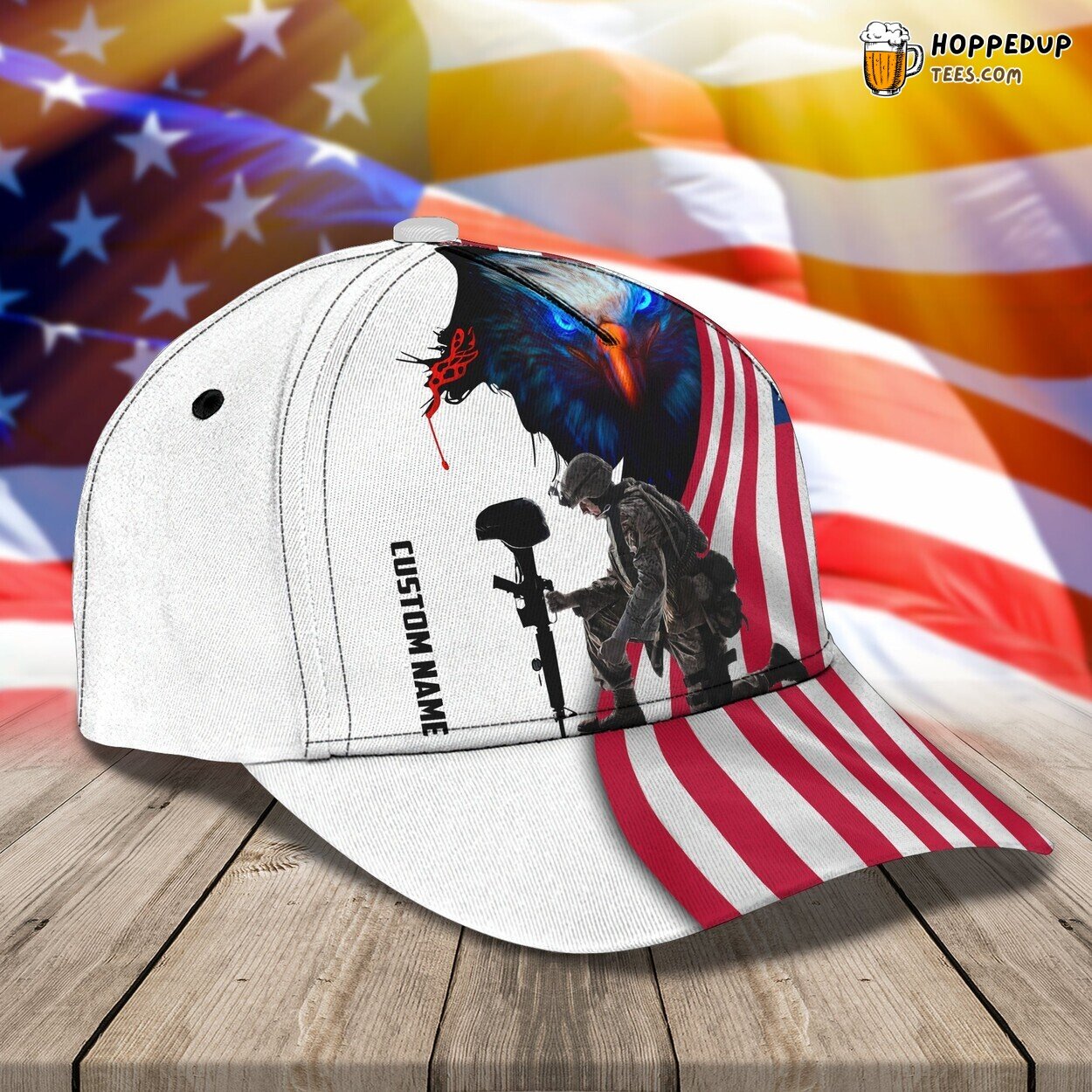 3D Classic Cap Honoring Veteran Tad Personalized Name Hat Unique Series
