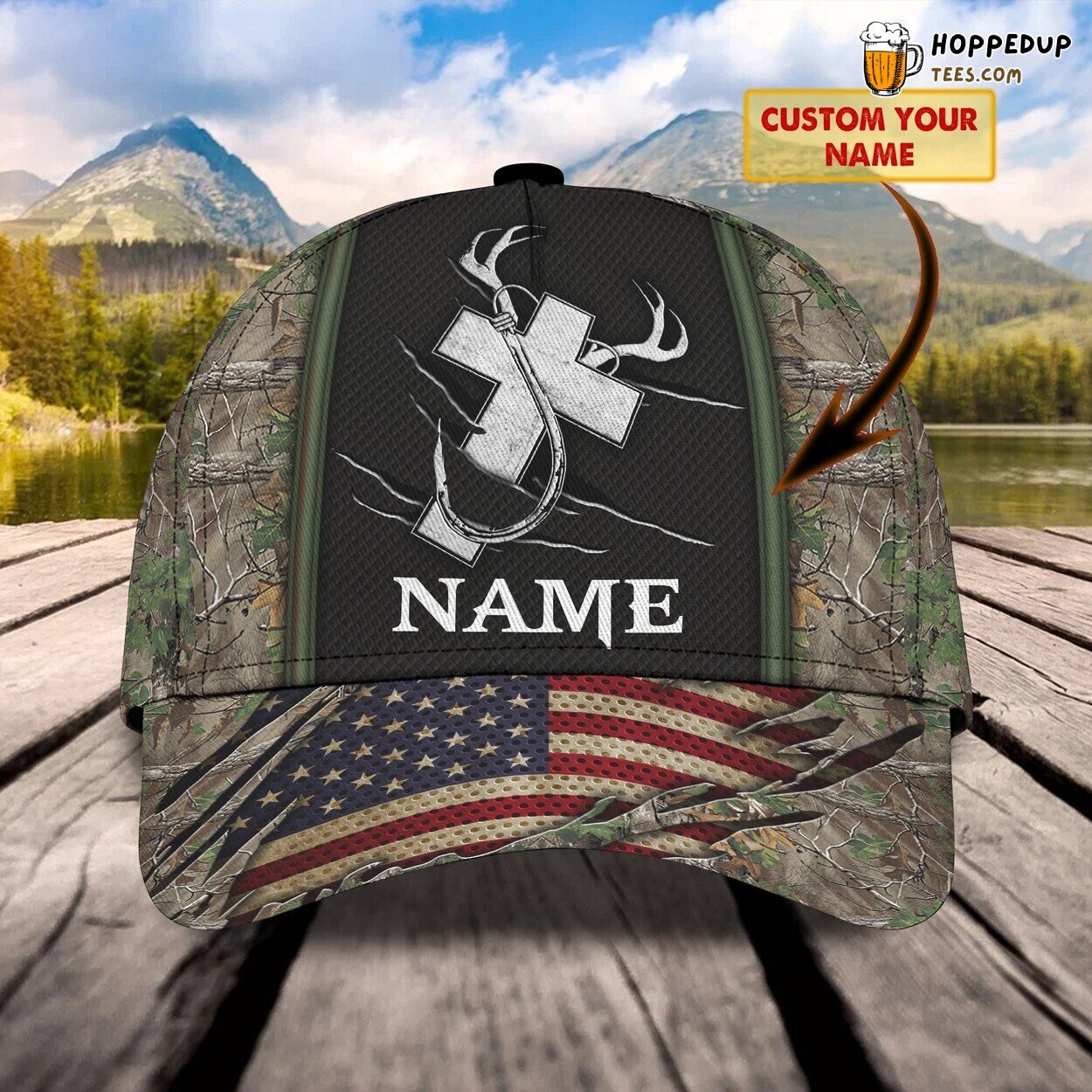 3D Classic Cap Hunting Enthusiast Personalized Name Classic Hat Unique Design