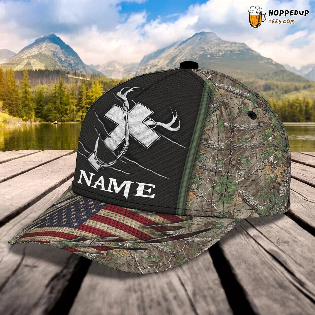 3D Classic Cap Hunting Enthusiast Personalized Name Classic Hat Unique Design