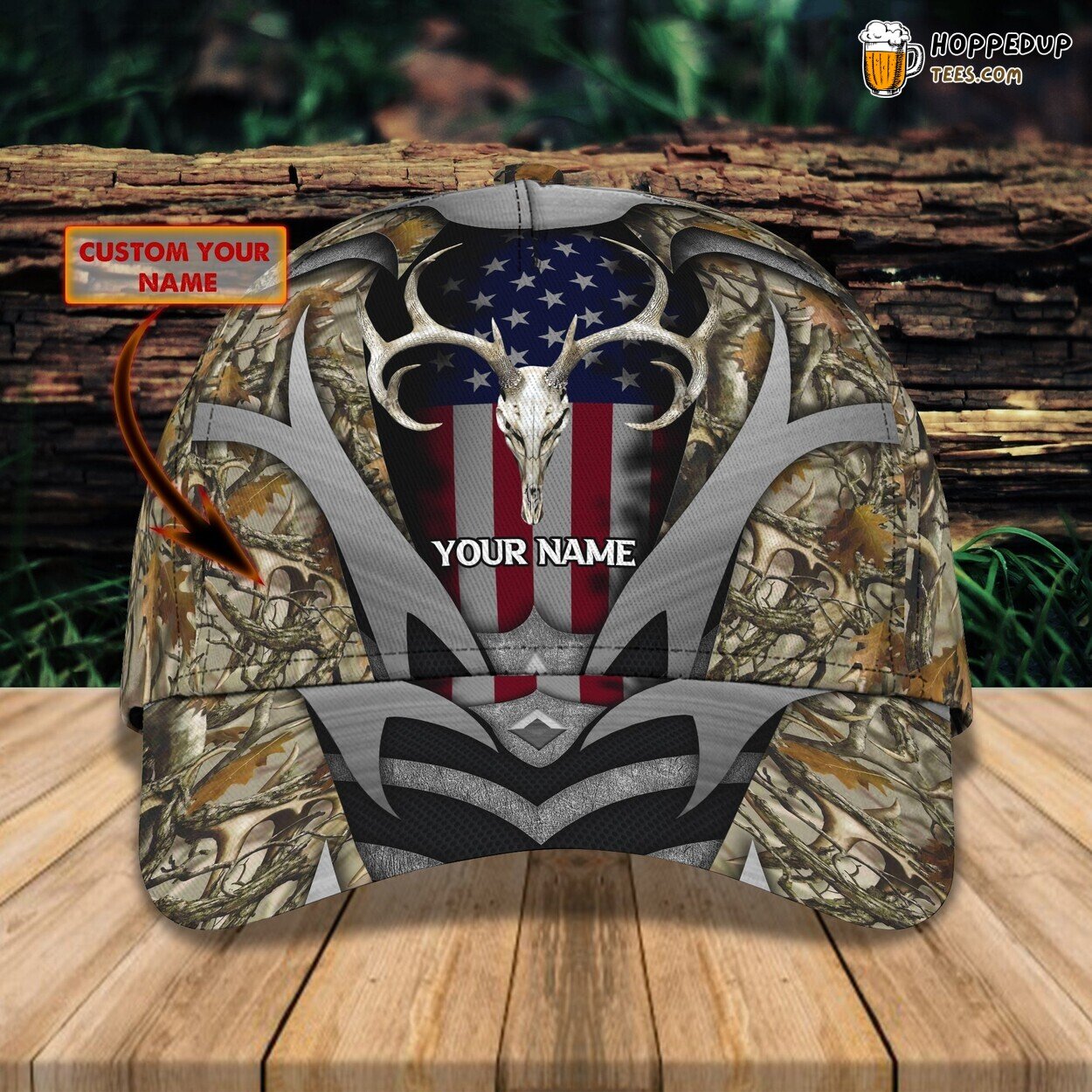 3D Classic Cap Hunting Personalized Name Stylish Unique Premium Fit Trend