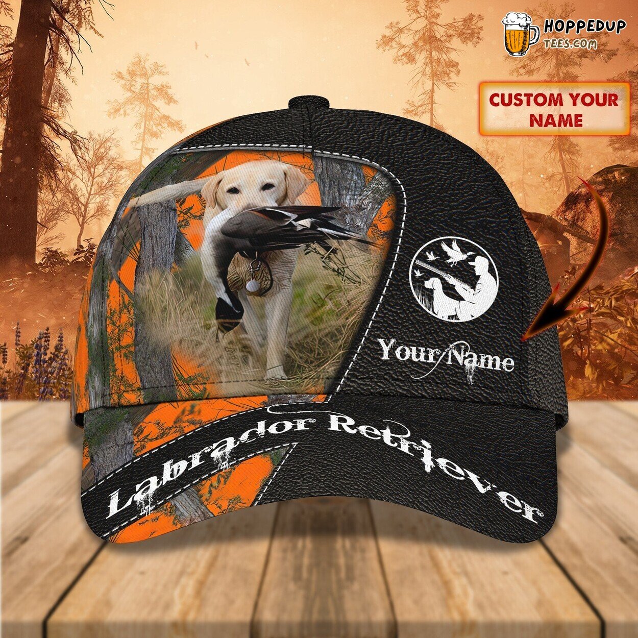 3D Classic Cap Labrador Retriever Hunting Personalized Name Hat Tribute