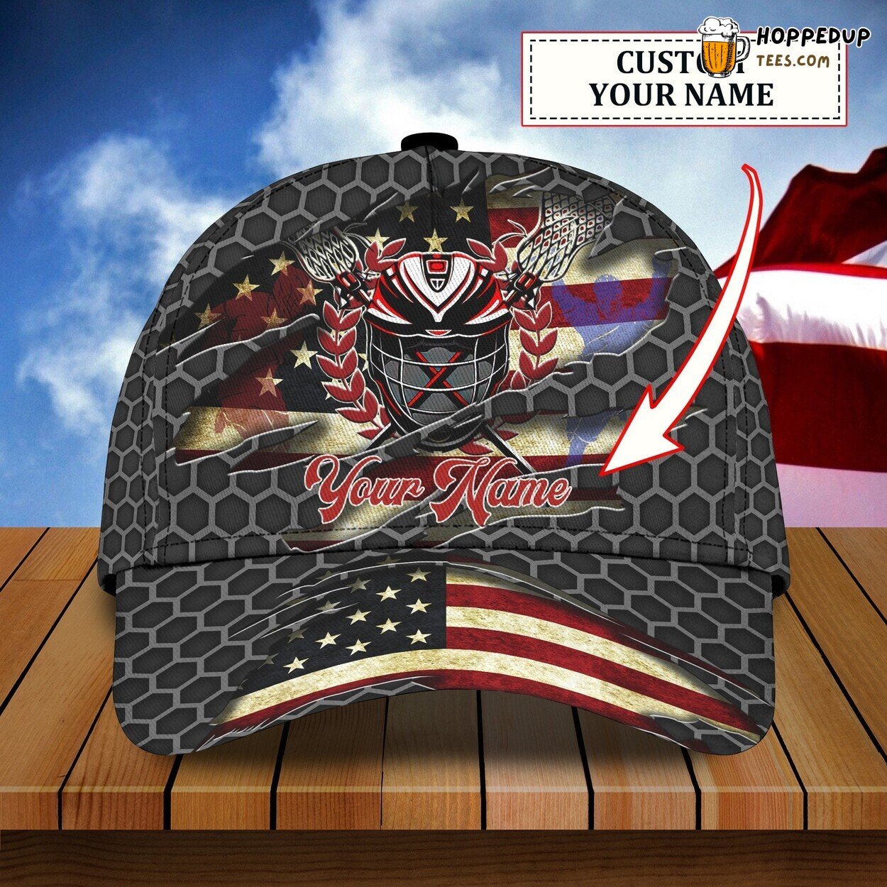 3D Classic Cap Lacrosse Sports Enthusiasts Personalized Name Classic Hat Design