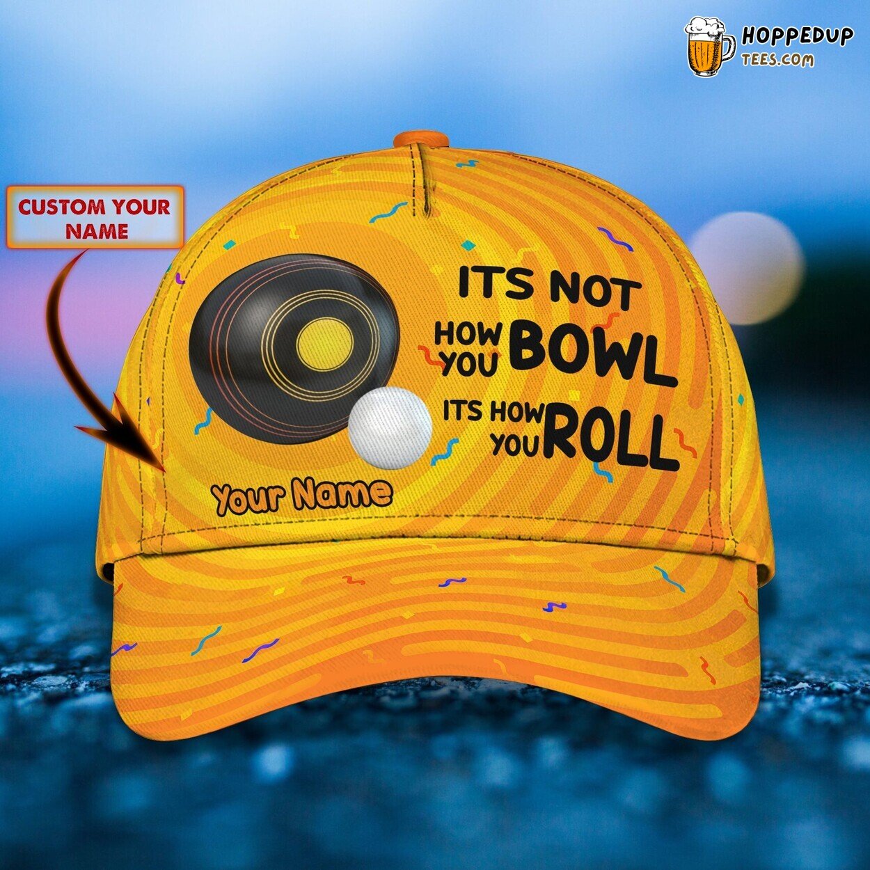3D Classic Cap Lawn Bowls Enthusiast Personalized Name Unique Hat