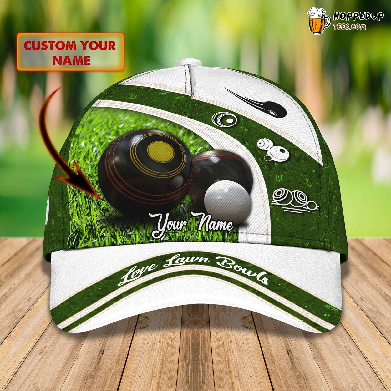 3D Classic Cap Lawn Bowls Enthusiast Personalized Name Unique Hat Tribute