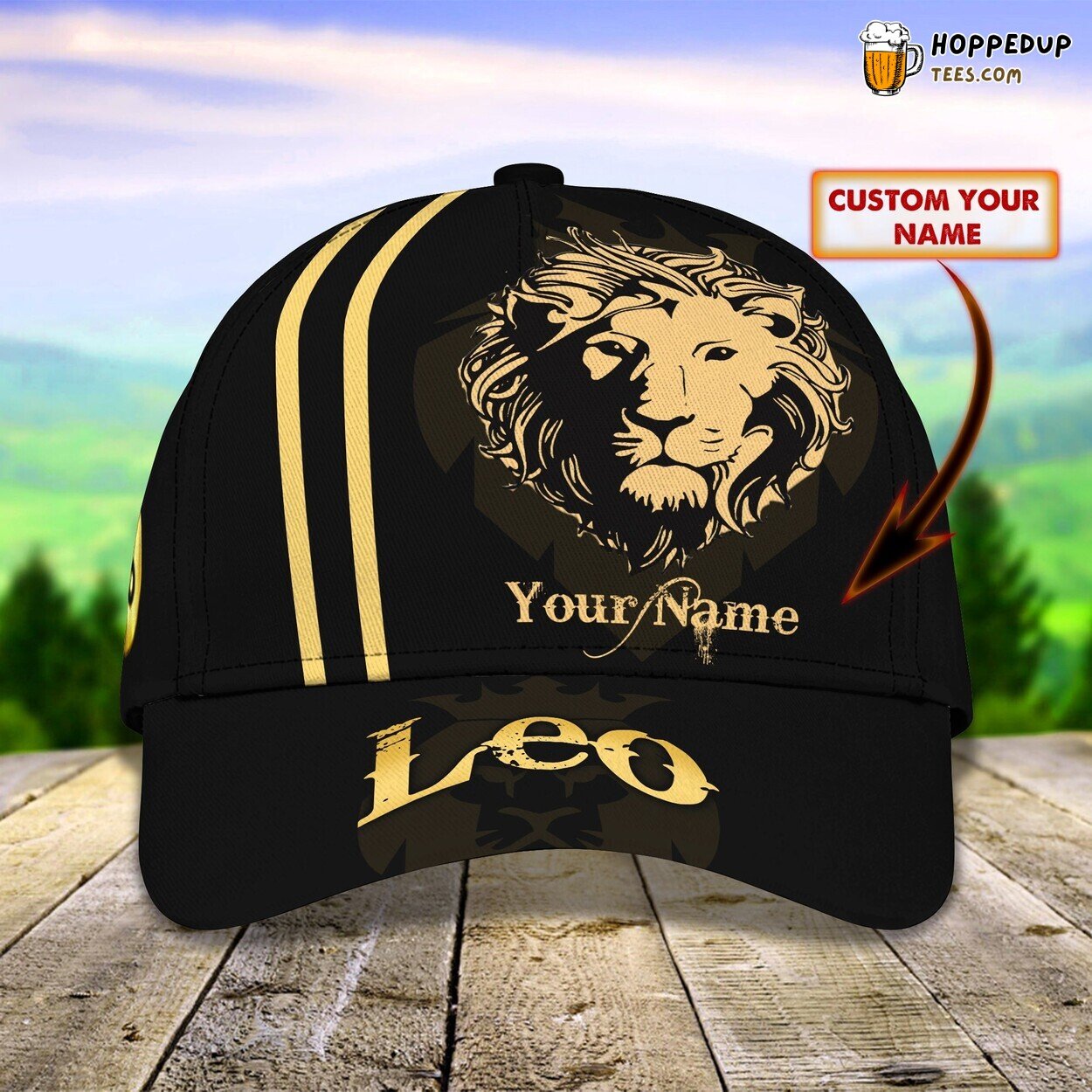 3D Classic Cap Leo Zodiac Sign Personalized Name Unique Astrology Hat