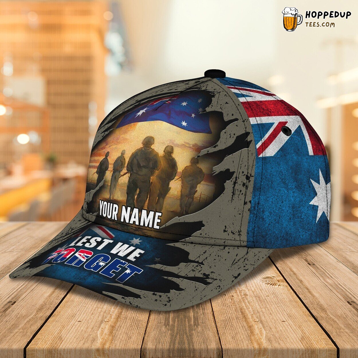 3D Classic Cap Lest We Forget Australian Veteran Tribute Name Hat 3D Classic Cap Lest We Forget Australian Veteran Tribute Name Hat