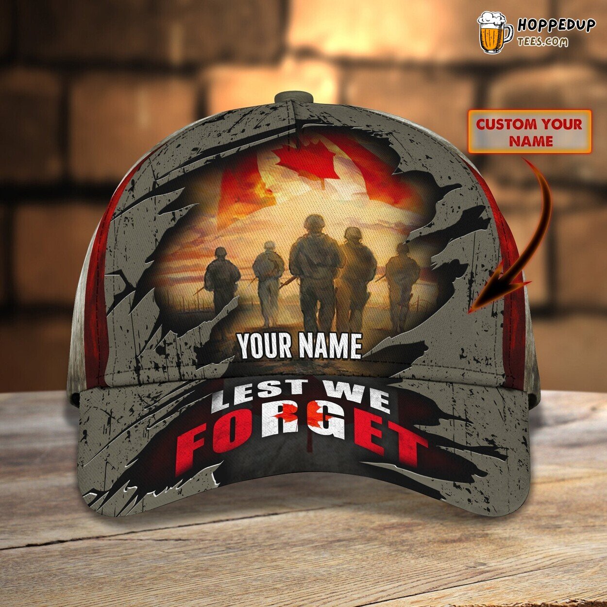 3D Classic Cap Let’s We Forget Personalized Name Tribute Remembrance Hat