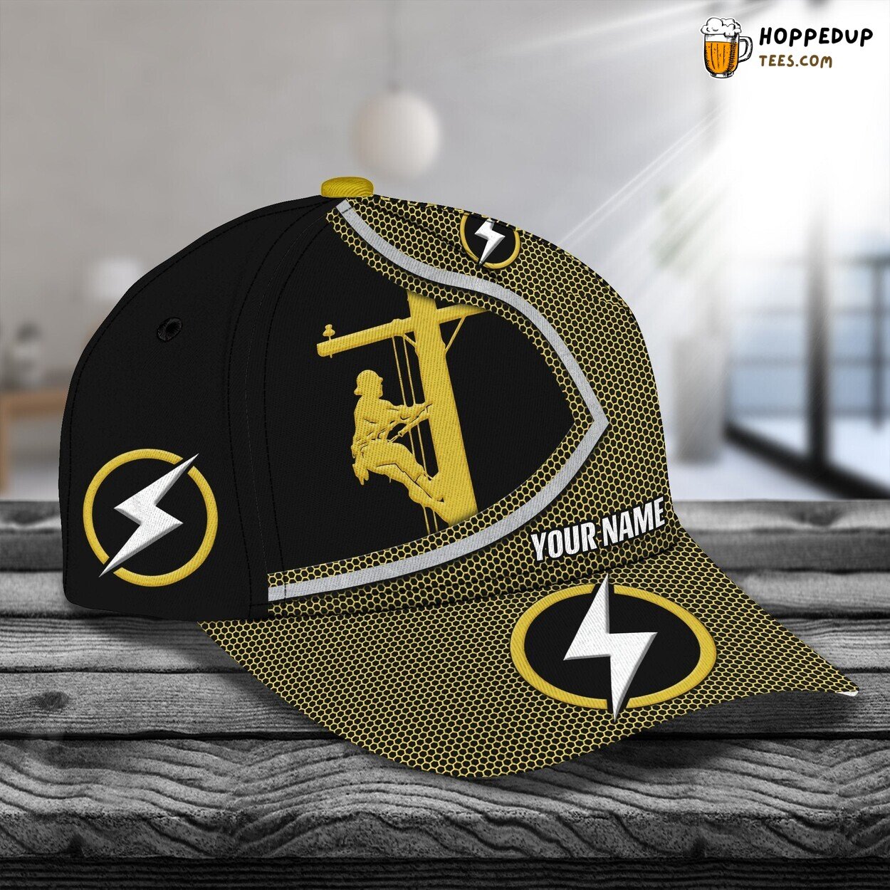 3D Classic Cap Lineman Electricity Pros Personalized Name Hat Unique Design
