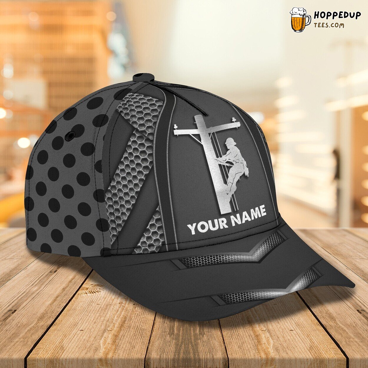 3D Classic Cap Lineman Working Hard Personalized Name Classic Hat Design Series