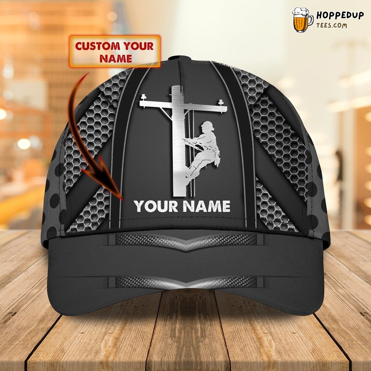 3D Classic Cap Lineman Working Hard Personalized Name Classic Hat Design Series