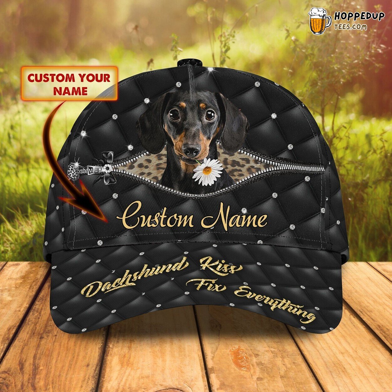 3D Classic Cap Love Dachshunds Dog Lovers Personalized Name Classic Hat Design