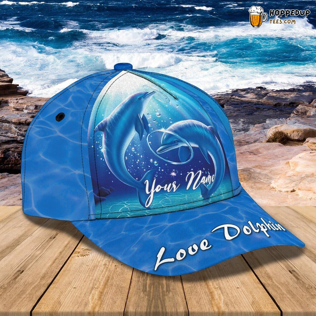3D Classic Cap Love Dolphins Ocean Personalized Name Unique Hat Experience