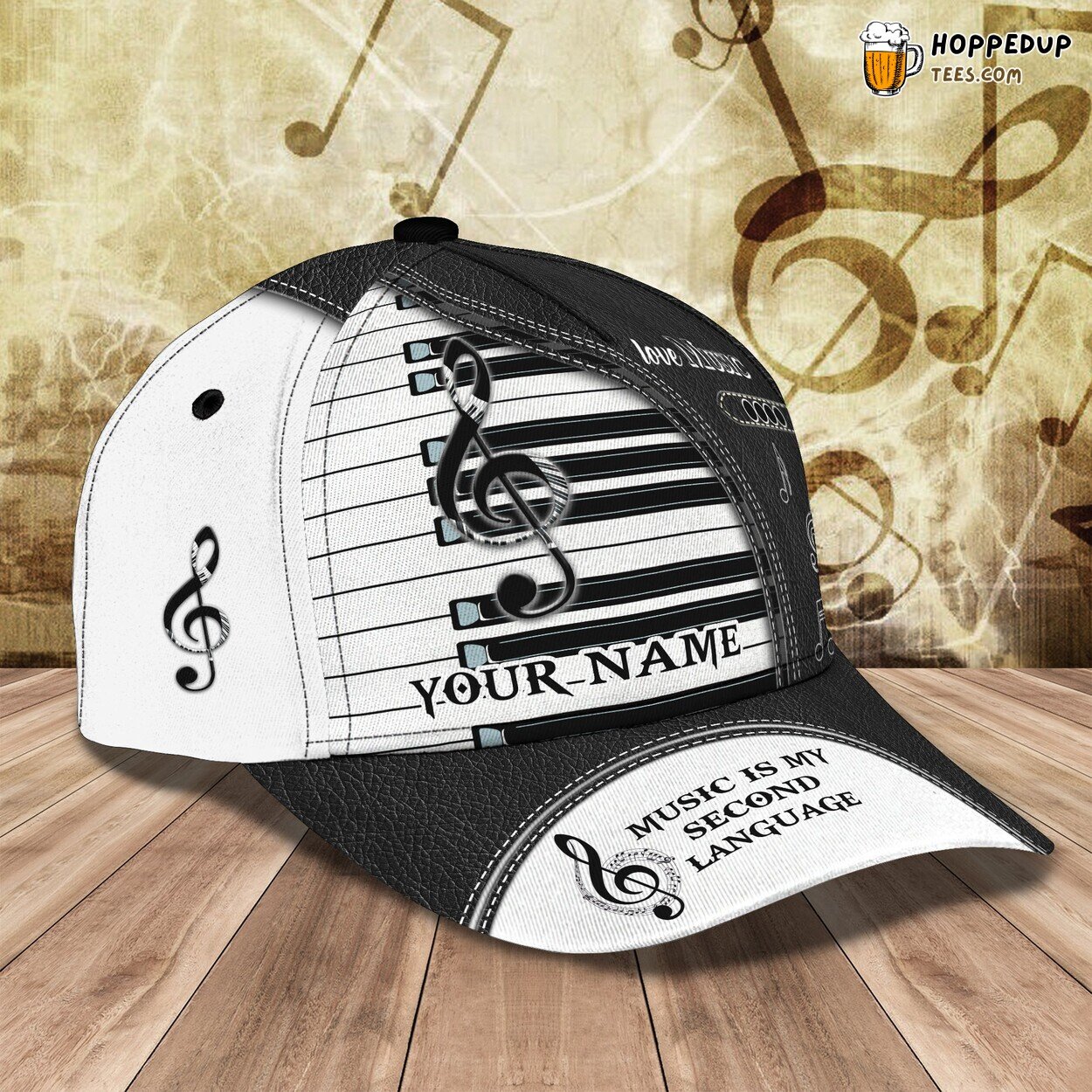 3D Classic Cap Love Music Personalize Name Stylish Unique Premium Design Model