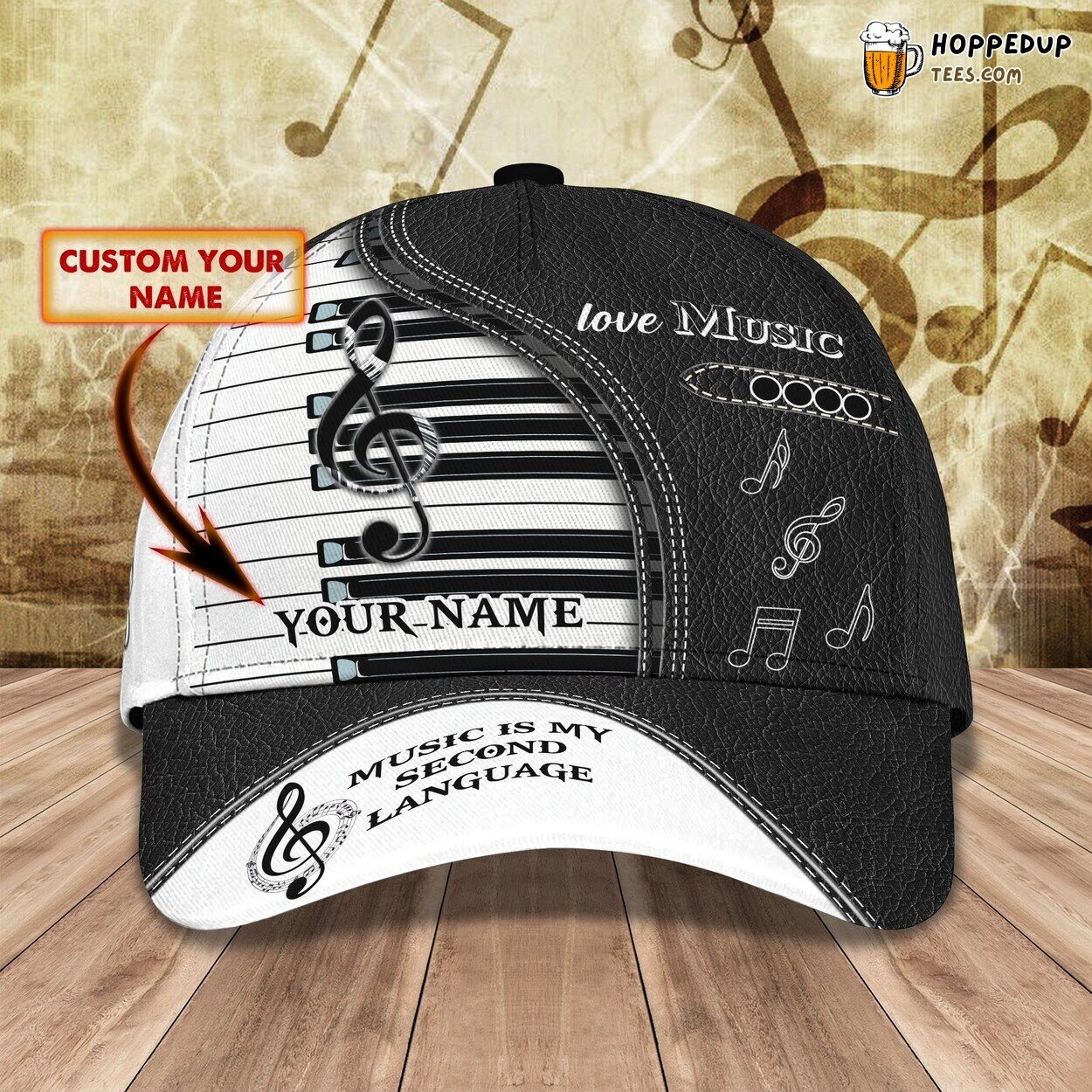3D Classic Cap Love Music Personalize Name Stylish Unique Premium Design Model