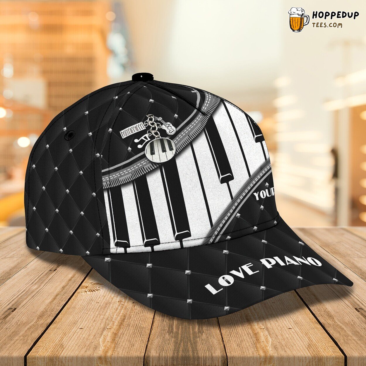 3D Classic Cap Love Piano Personalized Name Design Unique Premium Style