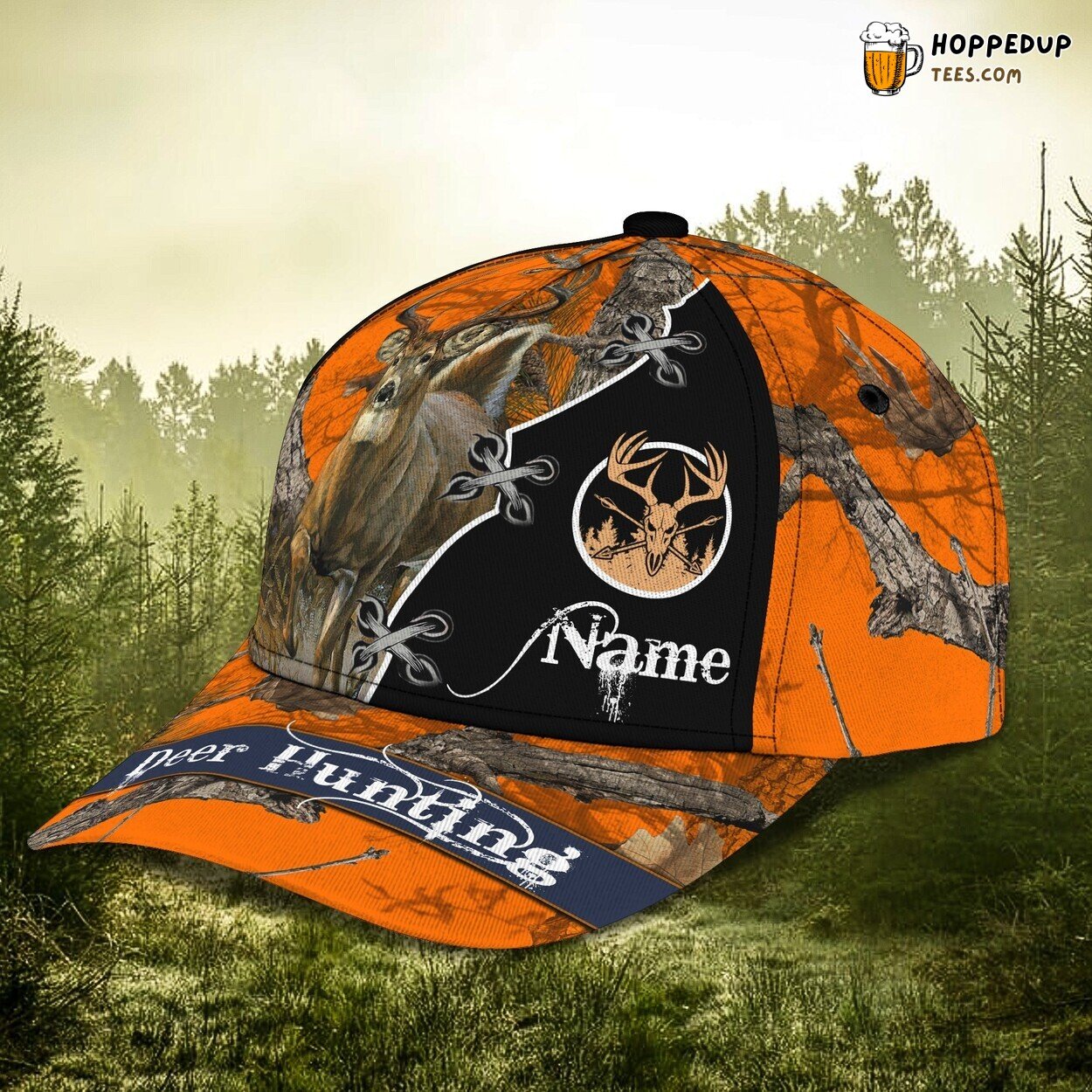 3D Classic Cap Majestic Deer Hunter Personalized Name Hat Design 3D Classic Cap Majestic Deer Hunter Personalized Name Hat Design