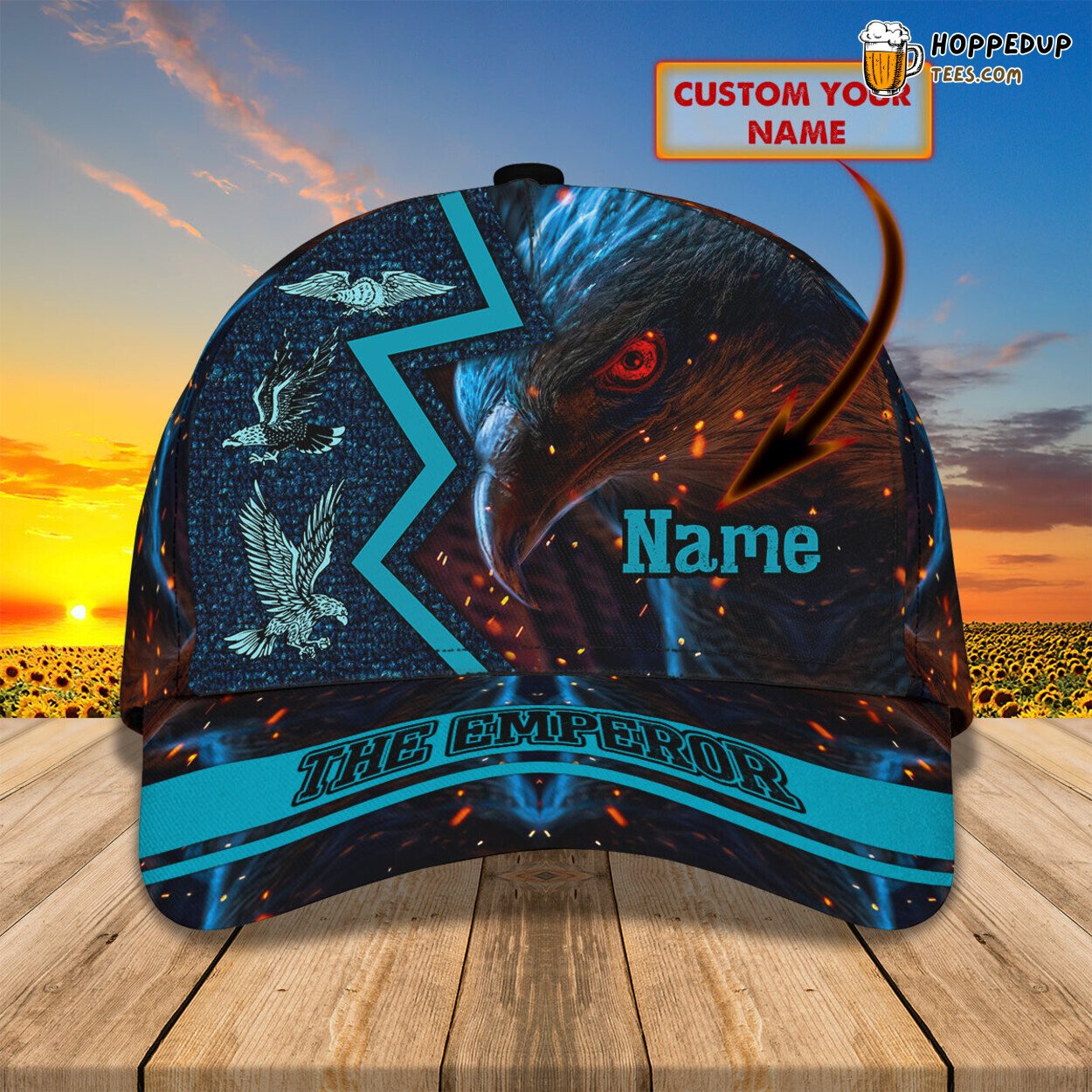 3D Classic Cap Majestic Eagle Emperor Personalized Name Hat Unique Design