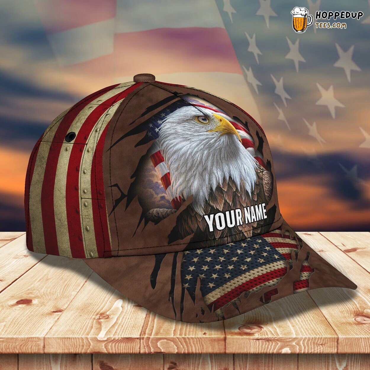 3D Classic Cap Majestic Eagle Personalized Name Classic Hat Unique Design
