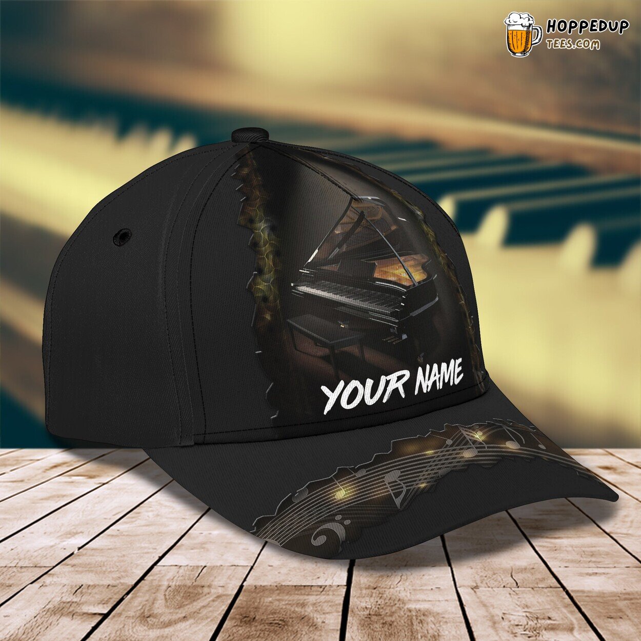 3D Classic Cap Melodies Evoke Piano Personalized Name Unique Hat