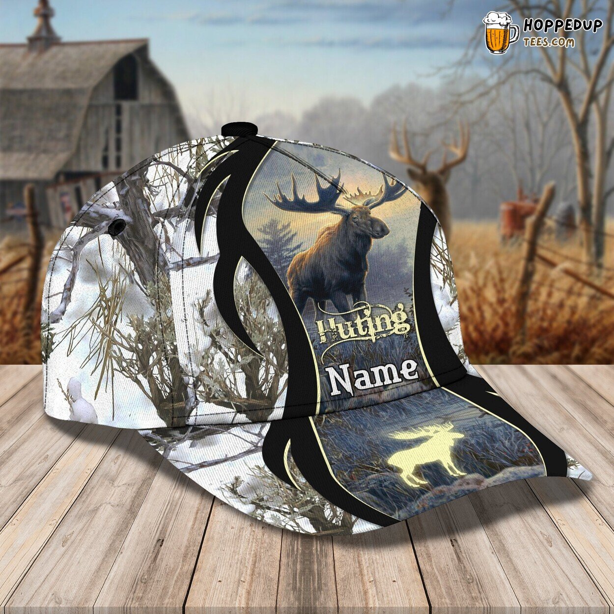 3D Classic Cap Moose Wilderness Personalized Name Unique Hunting Hat 3D Classic Cap Moose Wilderness Personalized Name Unique Hunting Hat