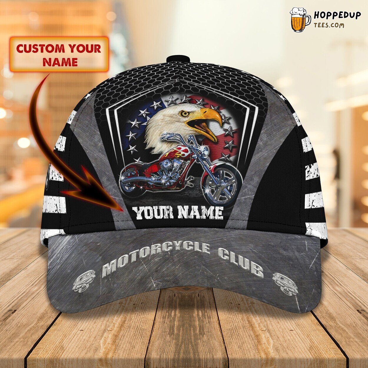 3D Classic Cap Motorcycle Riding Passion Personalized Name Unique Hat Design