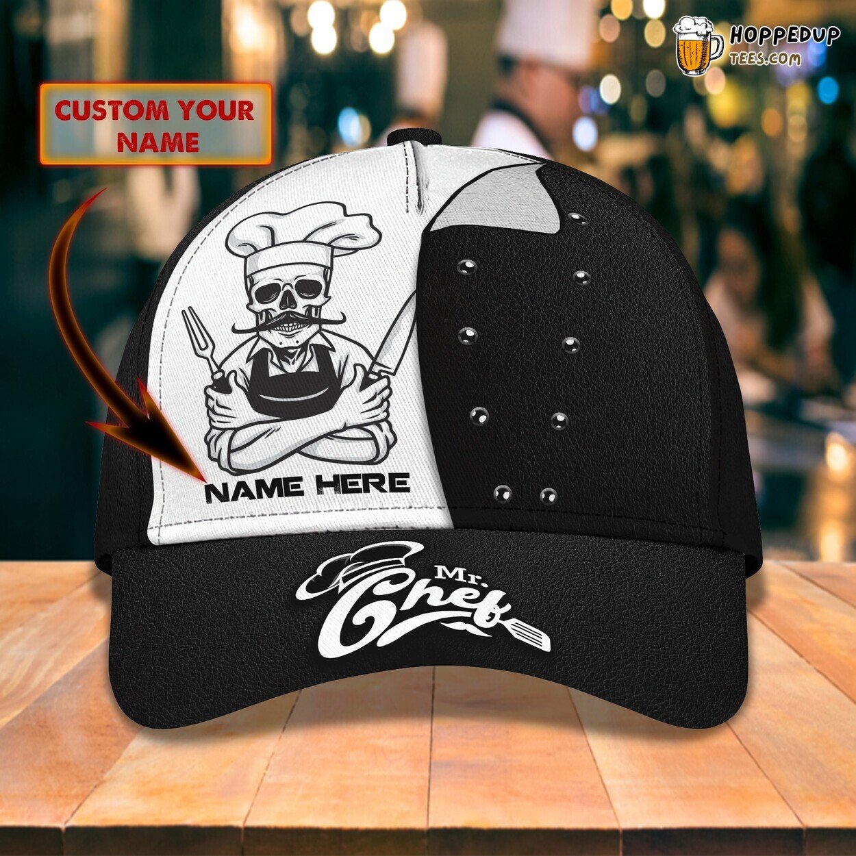 3D Classic Cap Mr Chef Culinary Passion Personalized Name Unique Hat Design
