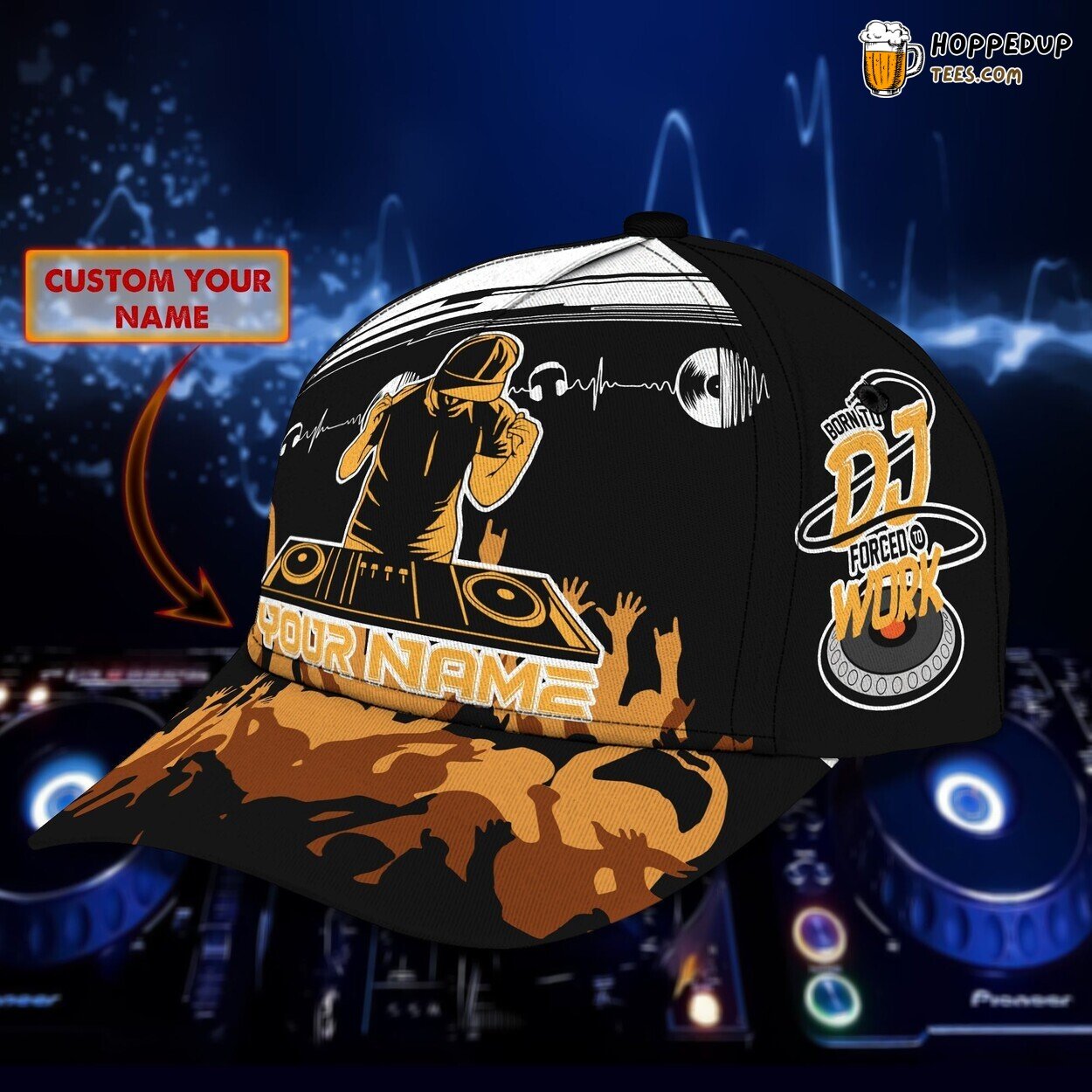 3D Classic Cap Music Lover DJ Passion Personalized Name Hat Design