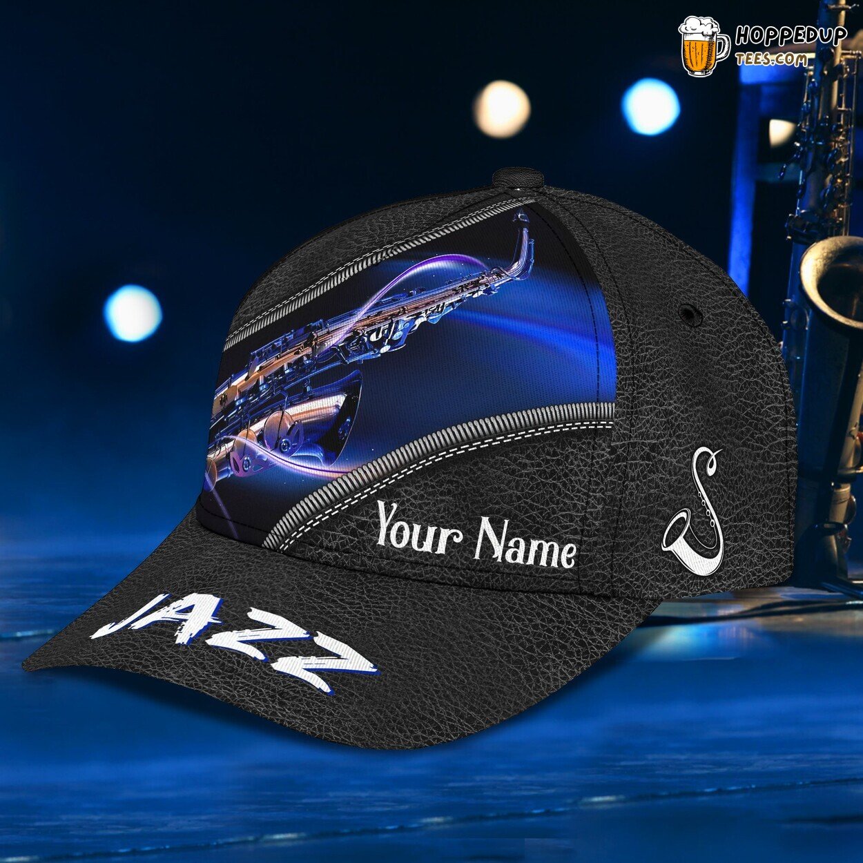 3D Classic Cap Music Lovers Saxophone Personalized Name Hat Design 3D Classic Cap Music Lovers Saxophone Personalized Name Hat Design