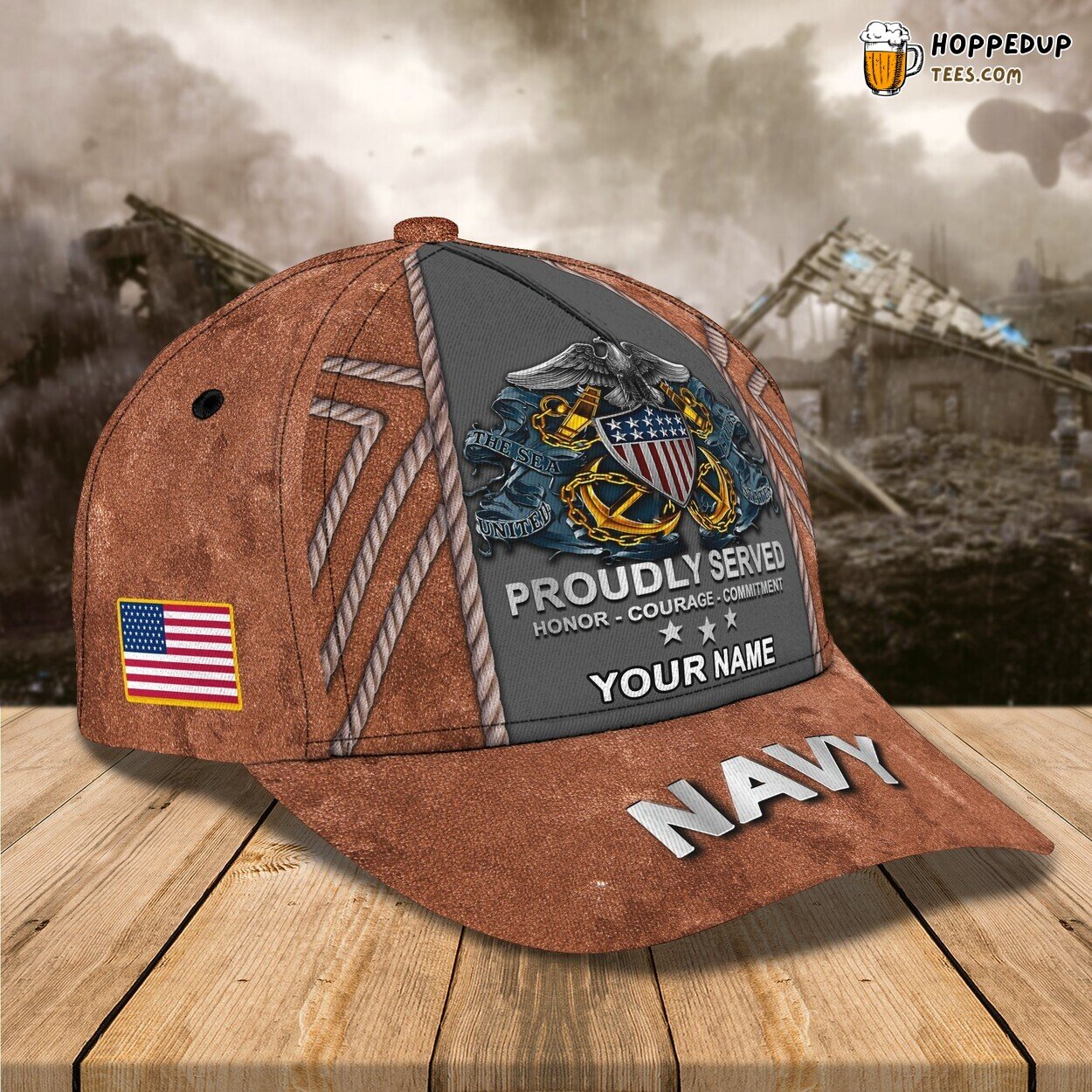 3D Classic Cap Navy Service Commemoration Personalized Name Hat Design 3D Classic Cap Navy Service Commemoration Personalized Name Hat Design