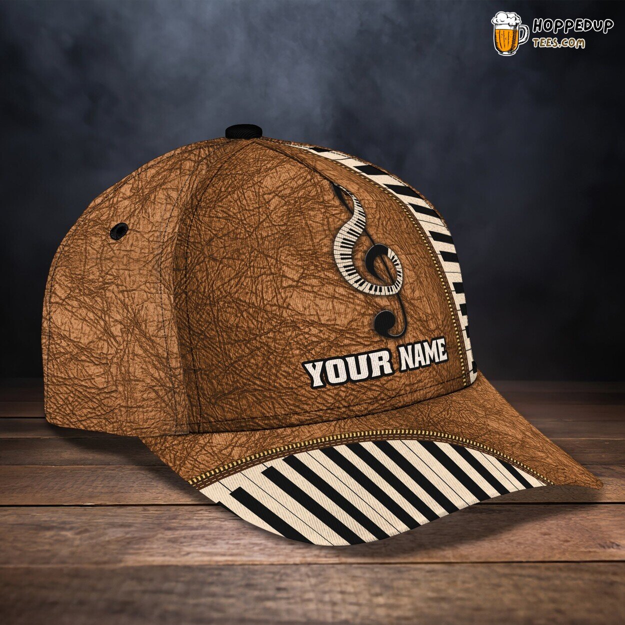 3D Classic Cap Passion for Piano Music Personalized Name Hat Tribute