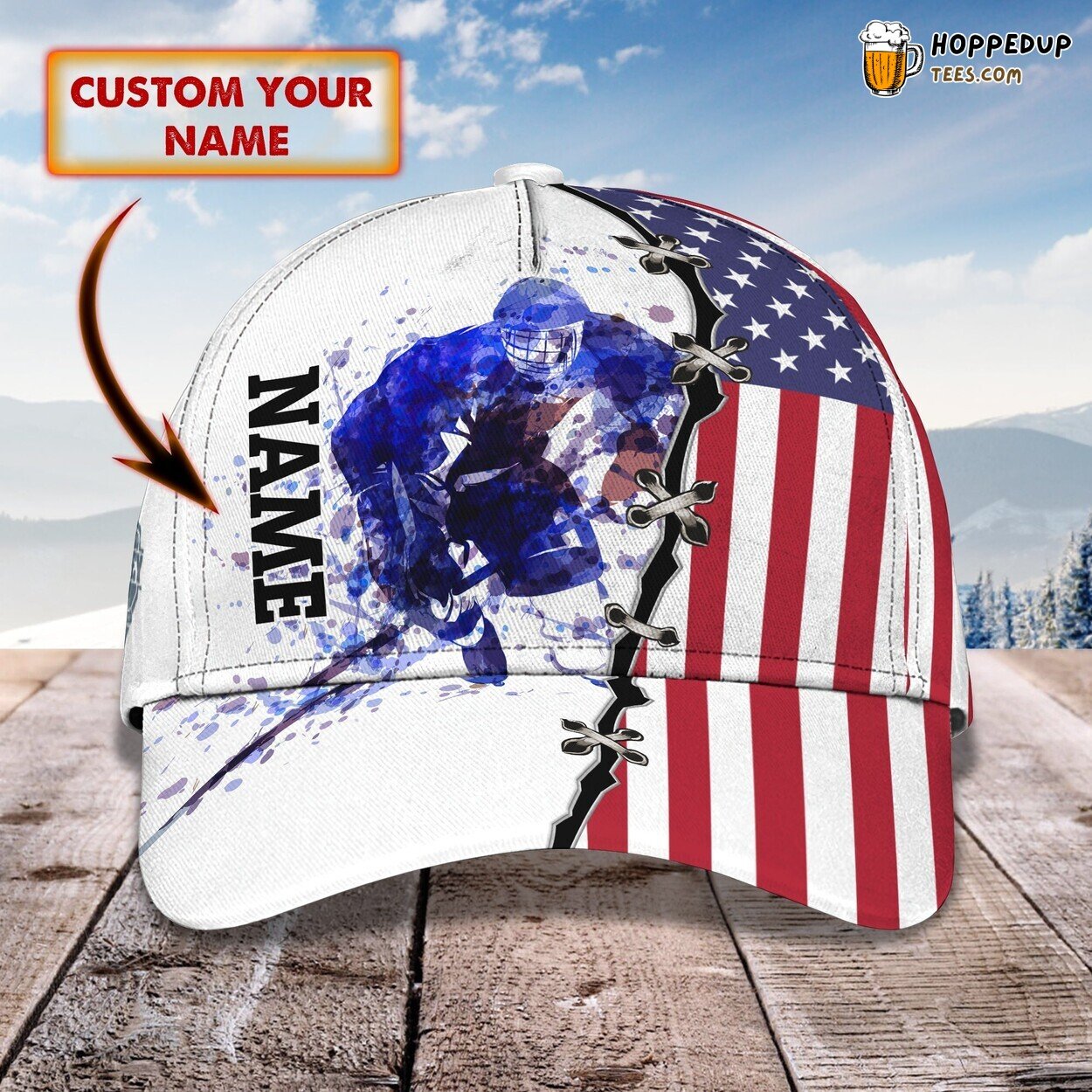 3D Classic Cap Passionate Hockey Game Personalized Name Unique Hat Tribute