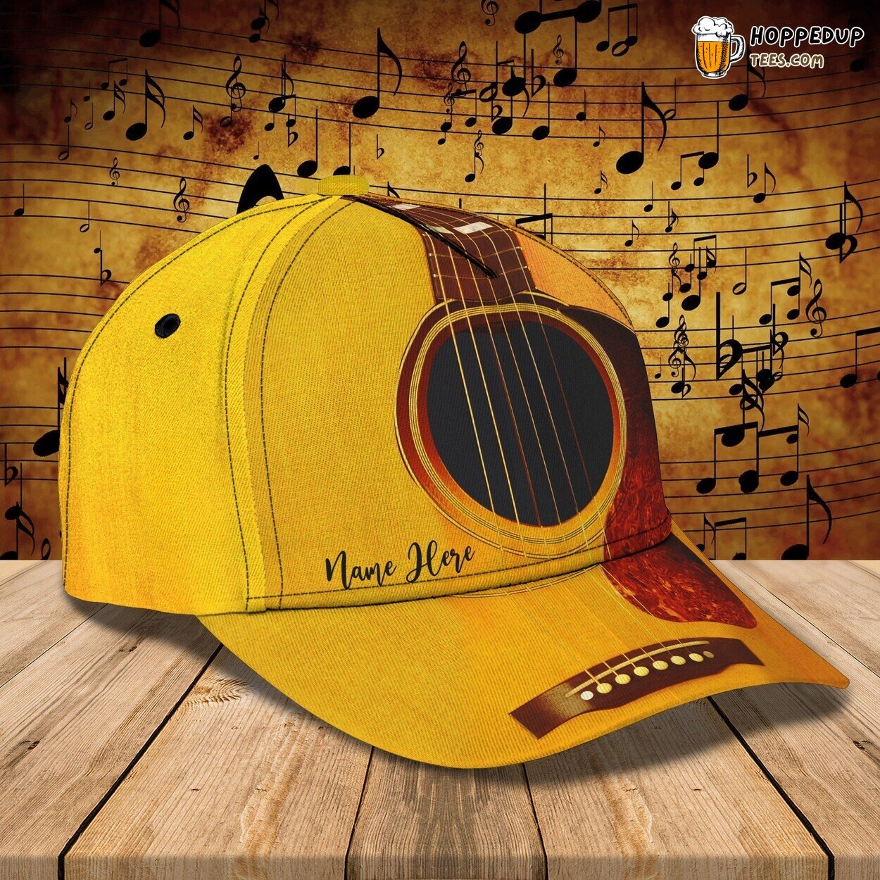 3D Classic Cap Passionate Love Guitar Personalized Name Unique Hat 3D Classic Cap Passionate Love Guitar Personalized Name Unique Hat