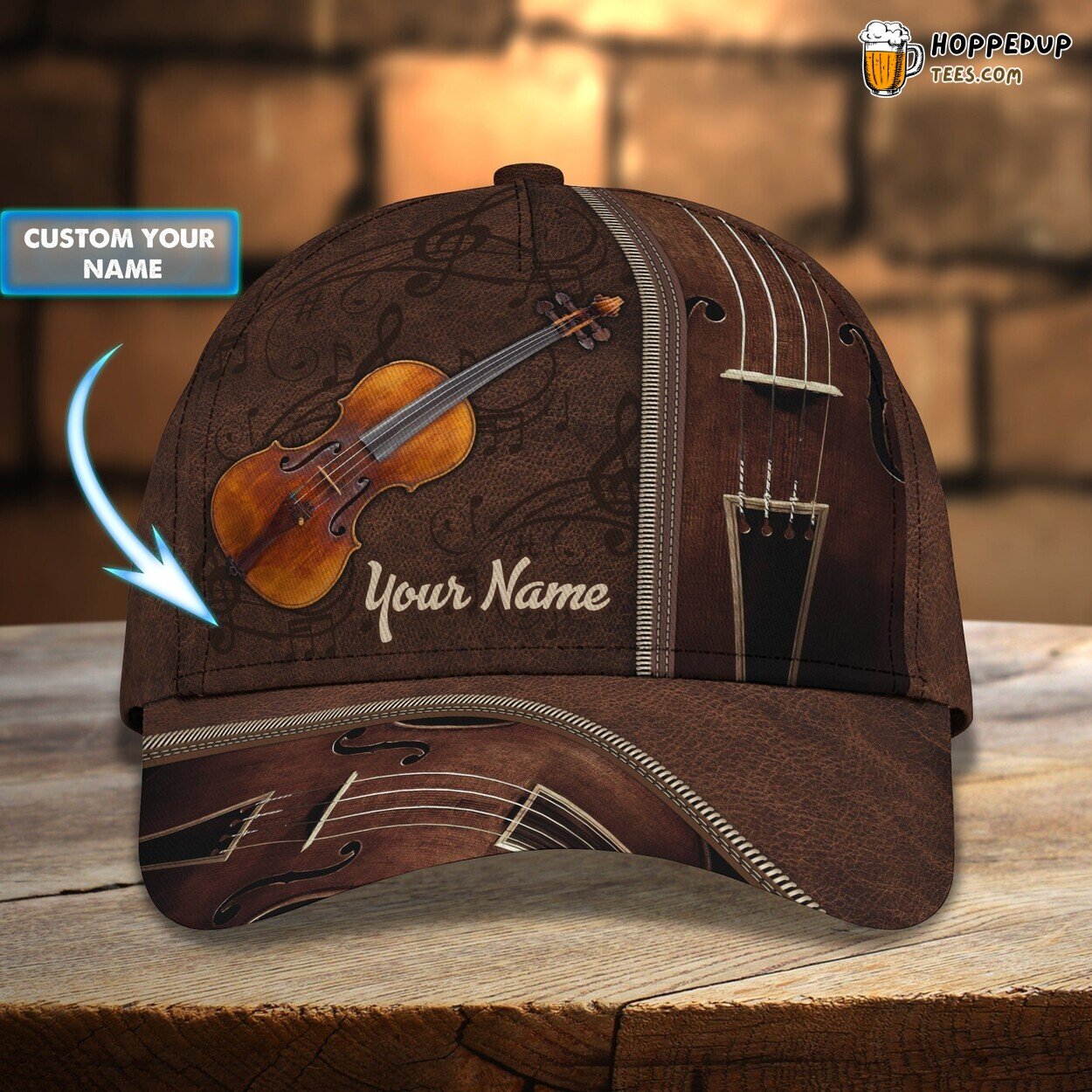3D Classic Cap Passionate Violinist Personalized Name Classic Hat