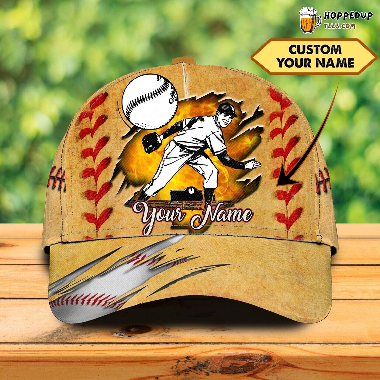 3D Classic Cap Personalized Name Celebrating Baseball Sport Distinct Cap