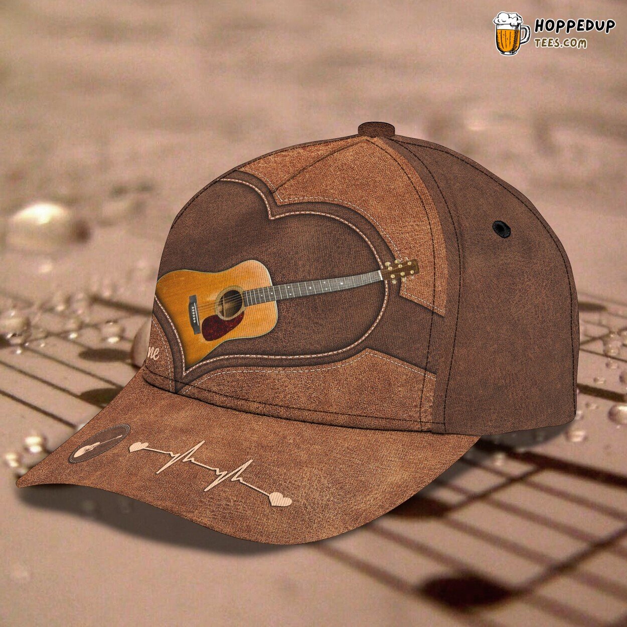 3D Classic Cap Personalized Name Celebrating Love of Guitar Distinct Hat