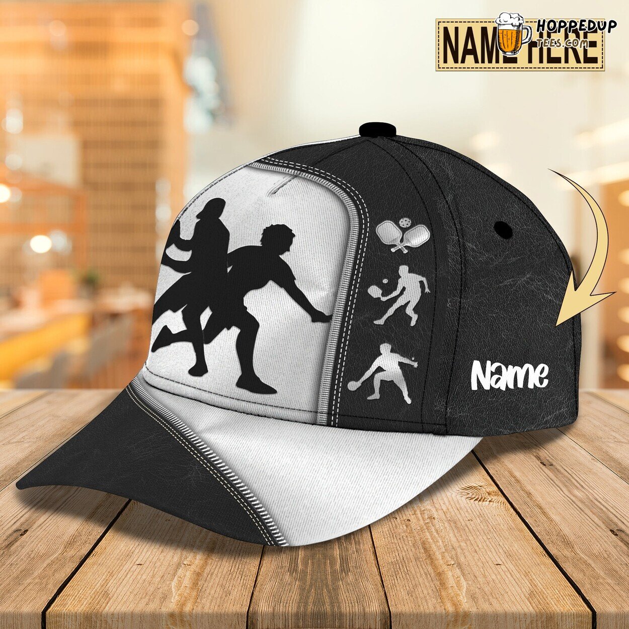 3D Classic Cap Personalized Name Celebrating Pickleball Game Design