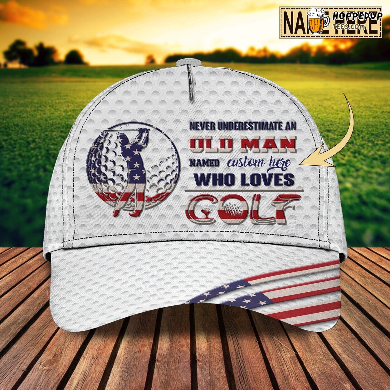 3D Classic Cap Personalized Name Distinct Design Embracing Golf Game