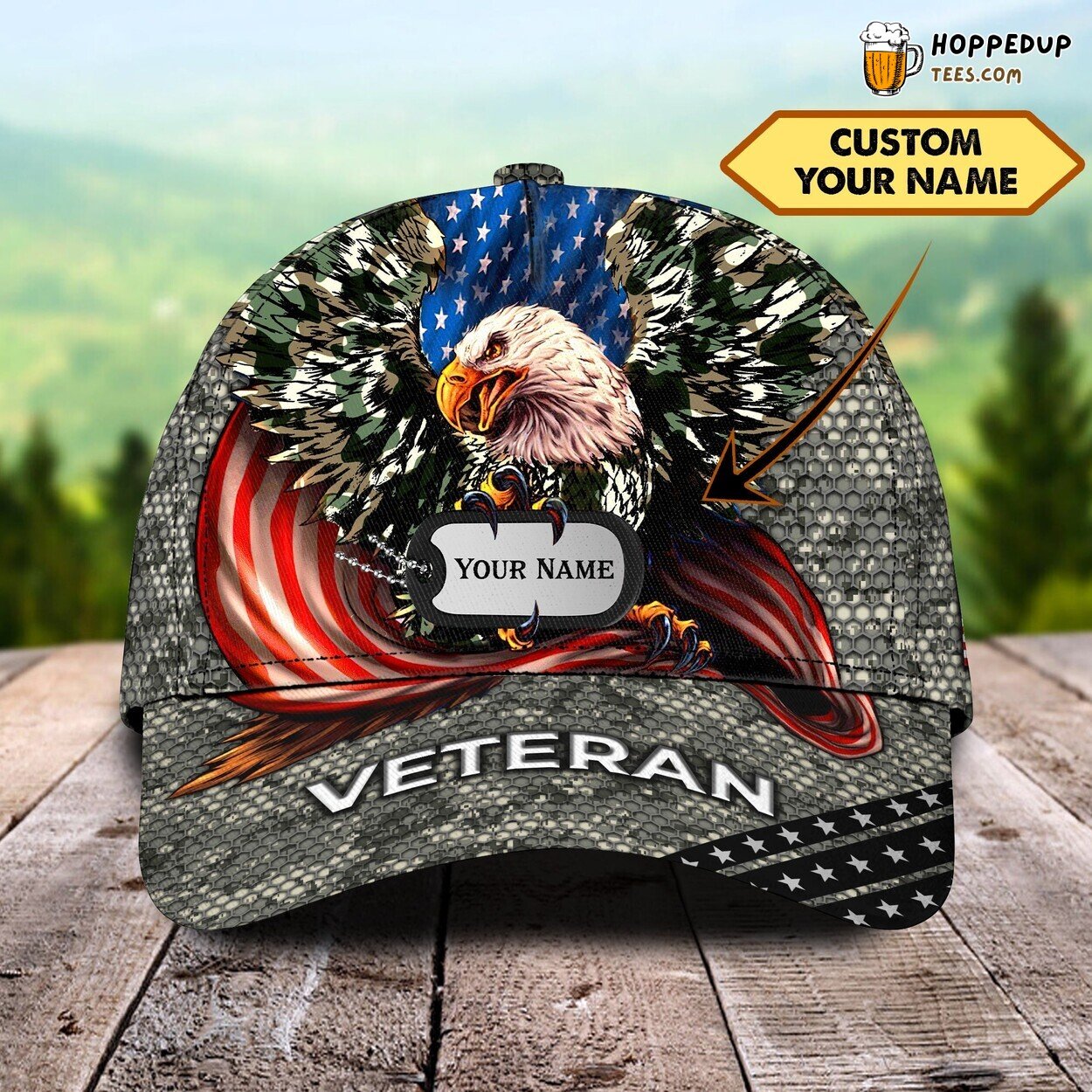 3D Classic Cap Personalized Name Distinctive Design Honoring Veteran