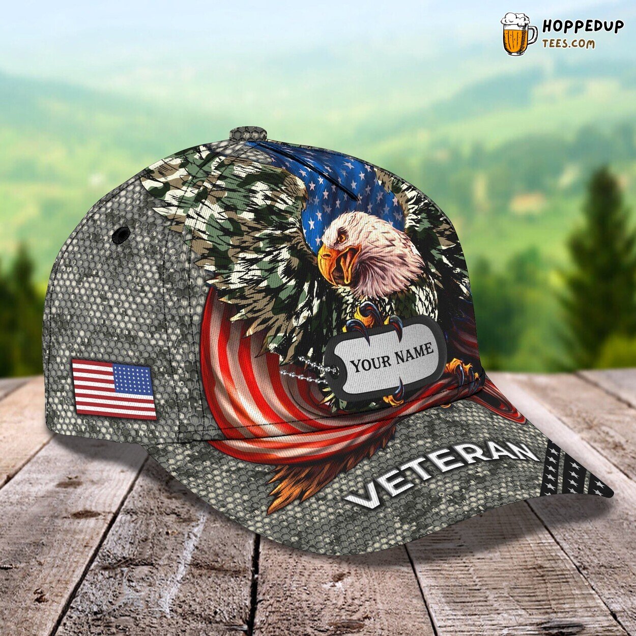3D Classic Cap Personalized Name Distinctive Design Honoring Veteran