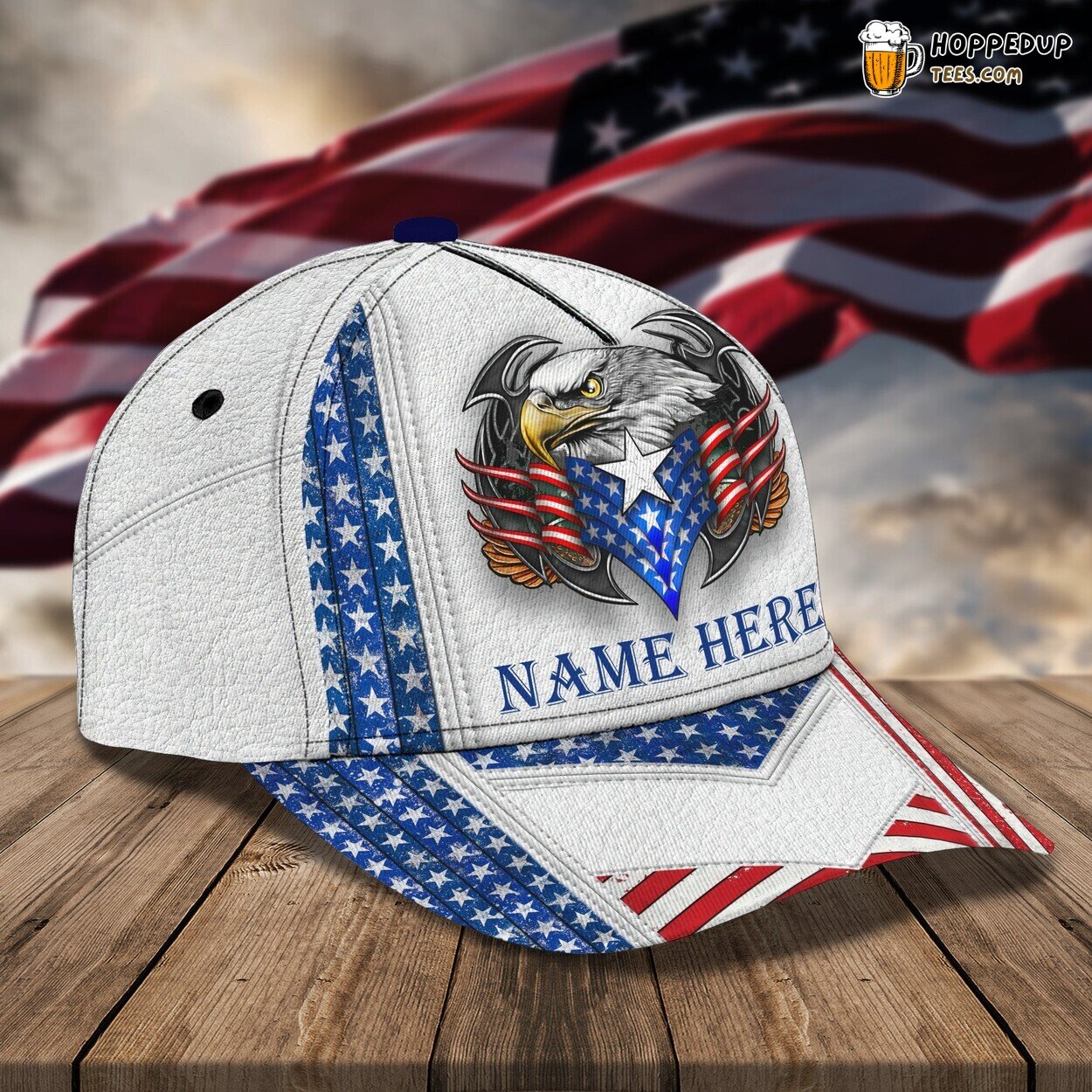 3D Classic Cap Personalized Name Honoring America Egagle Design